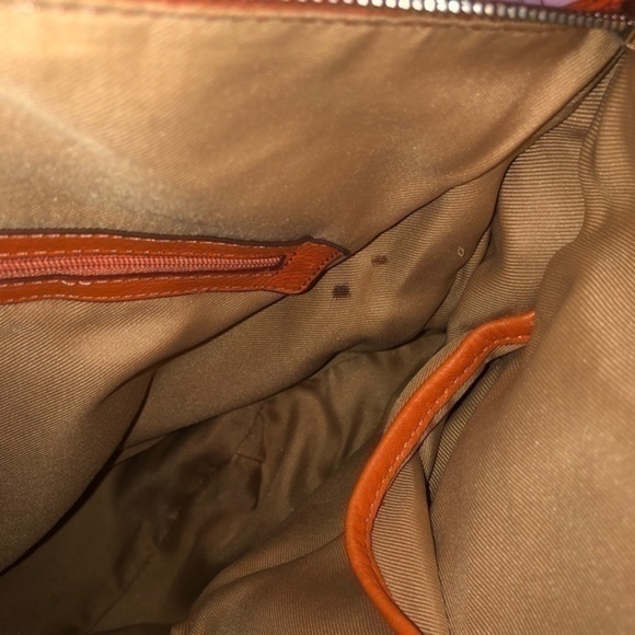 B makowsky orange leather two way bag - Picture 4 of 14